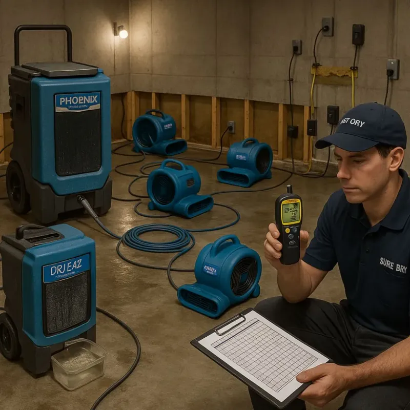 Structural Drying and Dehumidification process in Vermilion Parish, LA